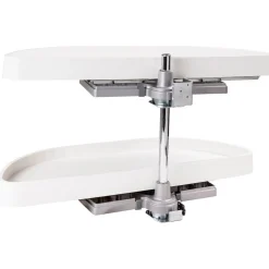 Hardware Resources Half-Moon Lazy Susan Set with White Plastic Trays