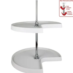 Hardware Resources Kidney Plastic Lazy Susan Set with Chrome Hubs