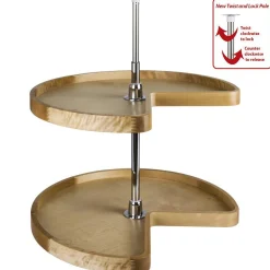 Hardware Resources Kidney Wood Lazy Susan Set with Twist and Lock Pole
