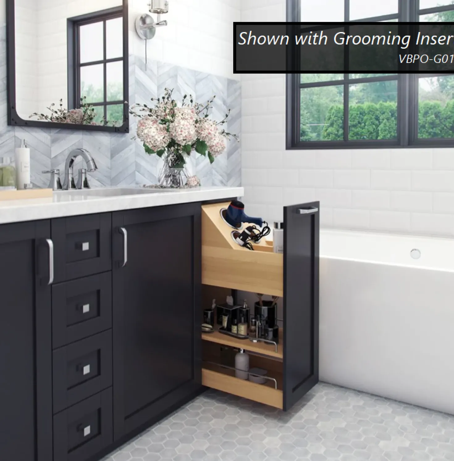 Hardware Resources No Wiggle 8" Vanity-height Cabinet Pullout