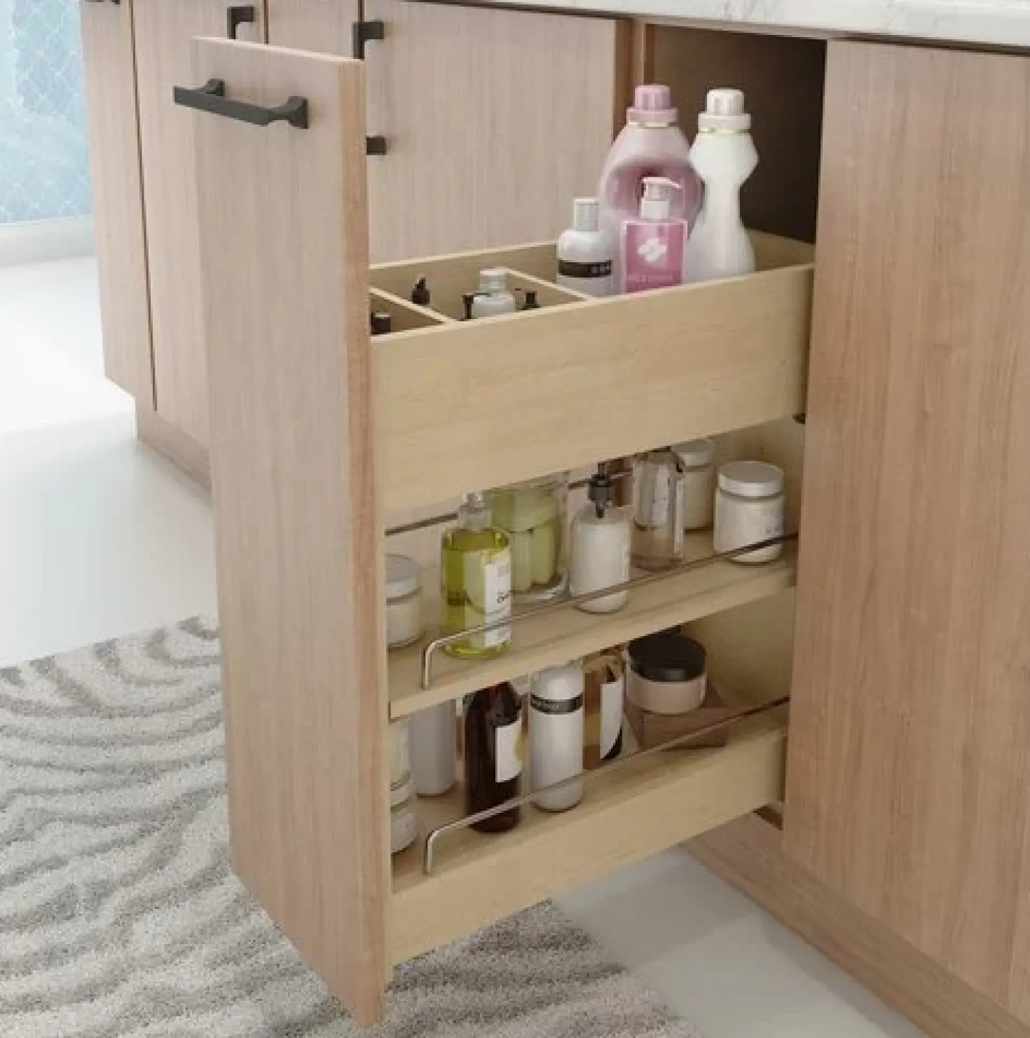 Hardware Resources No Wiggle 8" Vanity-height Cabinet Pullout