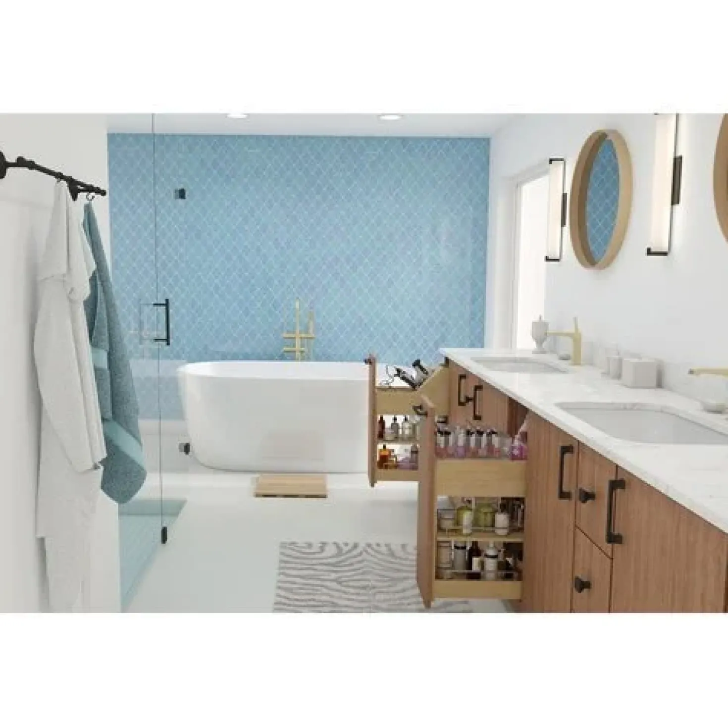 Hardware Resources No Wiggle 8" Vanity-height Cabinet Pullout
