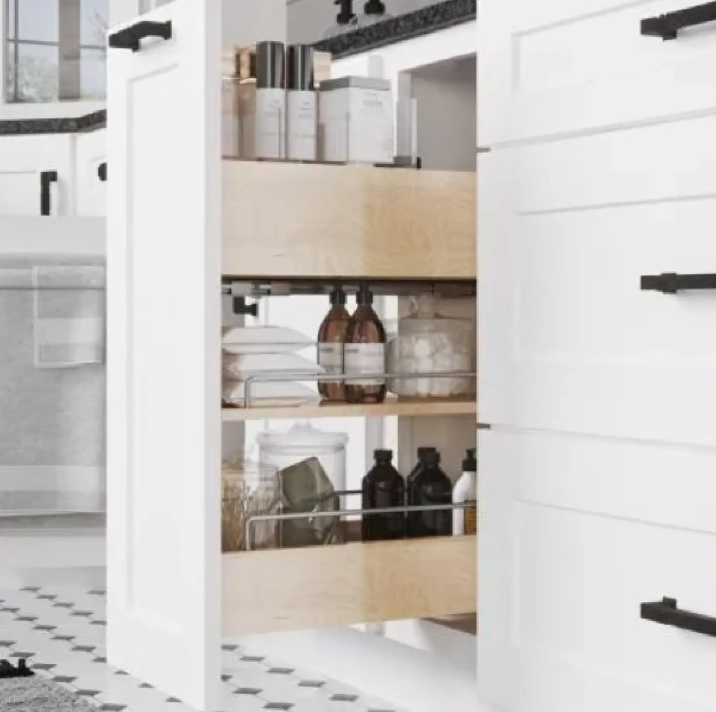 Hardware Resources No Wiggle 8" Vanity-height Cabinet Pullout