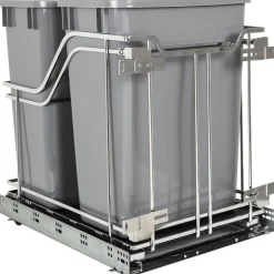Hardware Resources Polished Chrome Trashcan Pullout with Soft-close Slides