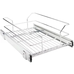 Hardware Resources Polished Chrome Pullout Basket for Cabinet Opening