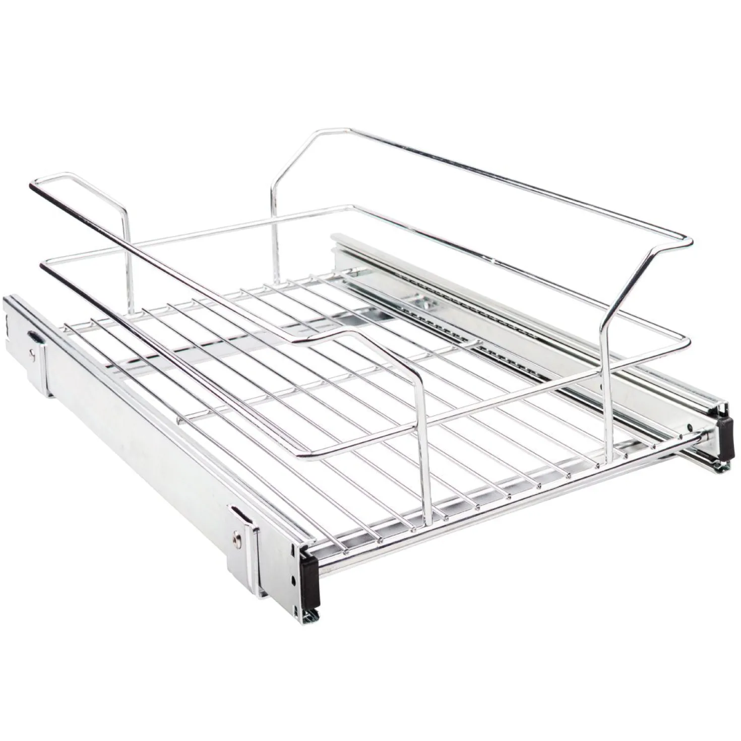 Hardware Resources Polished Chrome Pullout Basket for Cabinet Opening