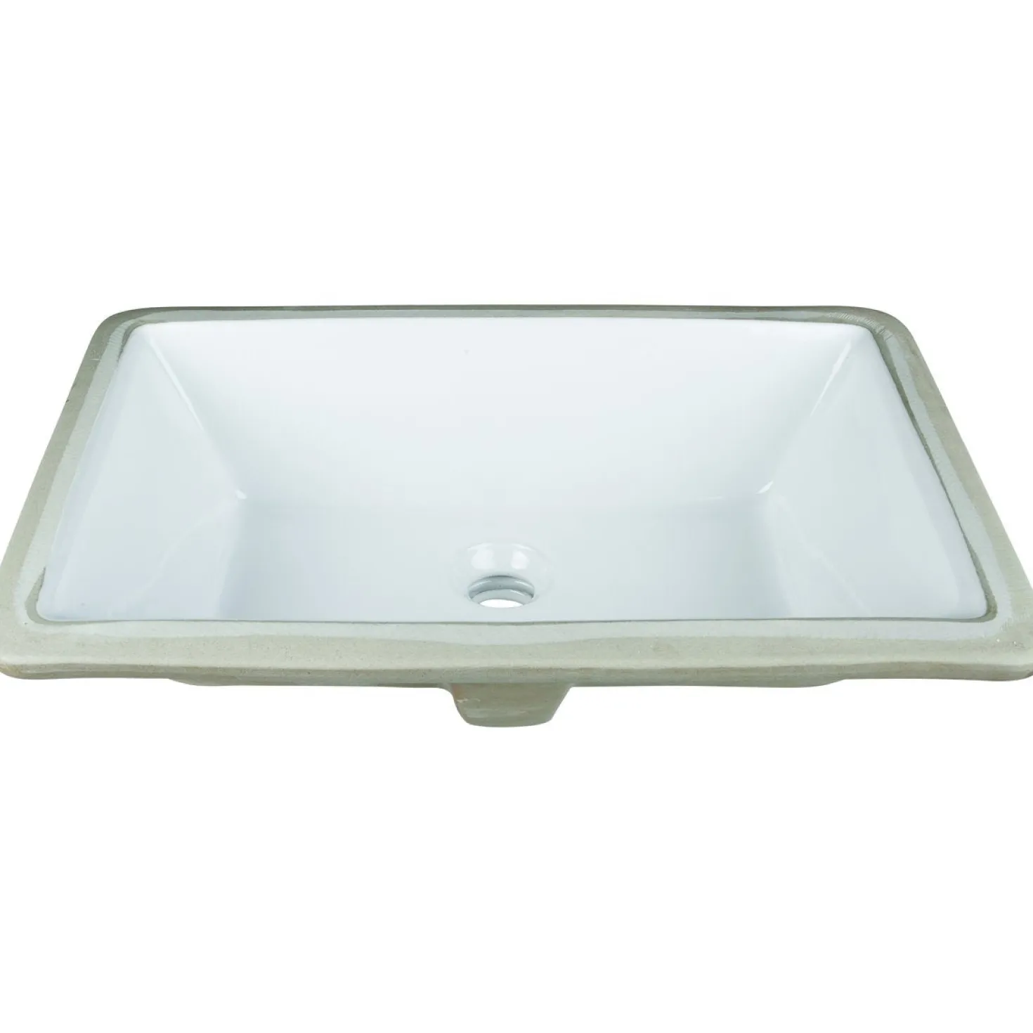 Hardware Resources 18-1/2" Rectangle Undermount White Porcelain Bowl