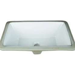 Hardware Resources 16" Rectangle Undermount White Porcelain Bowl