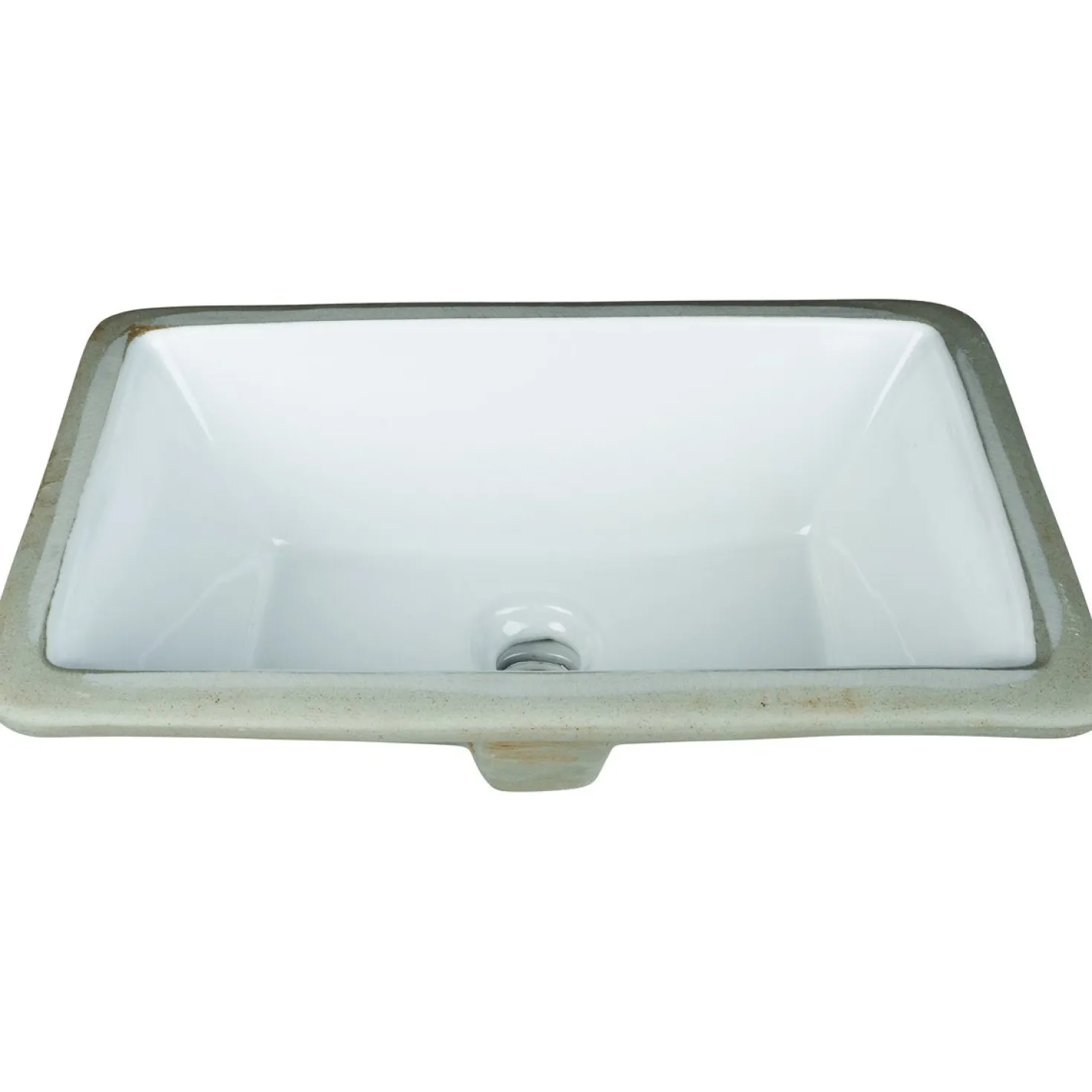 Hardware Resources 16" Rectangle Undermount White Porcelain Bowl