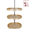 Hardware Resources Round Banded Lazy Susan Three Shelf Set with Twist and Lock Pole