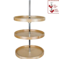 Hardware Resources Round Banded Lazy Susan Three Shelf Set with Twist and Lock Pole