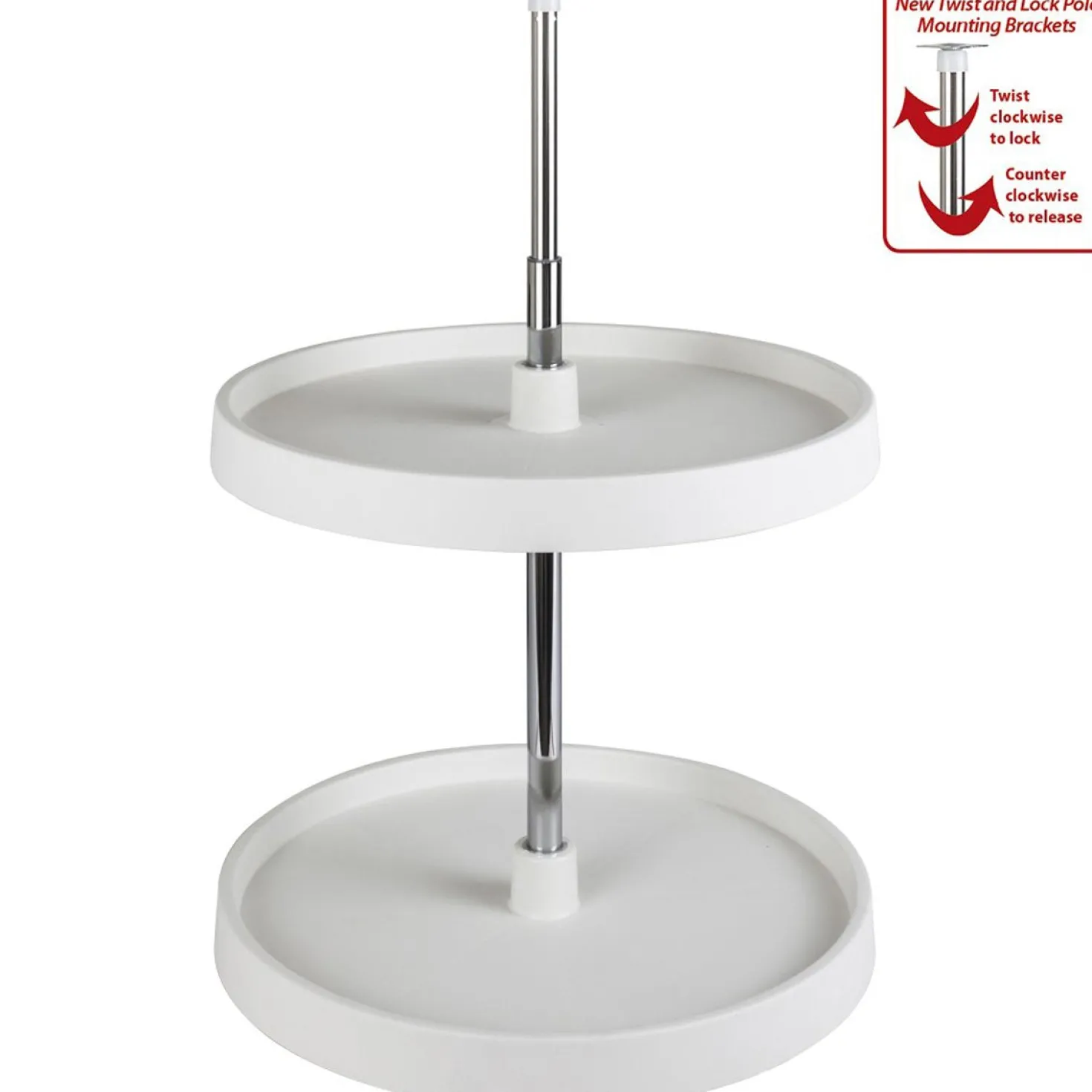 Hardware Resources Round Plastic Lazy Susan Set with Twist and Lock Pole