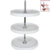 Hardware Resources 3 Shelf 18" Diameter Round Plastic Lazy Susan Set with Chrome Hubs
