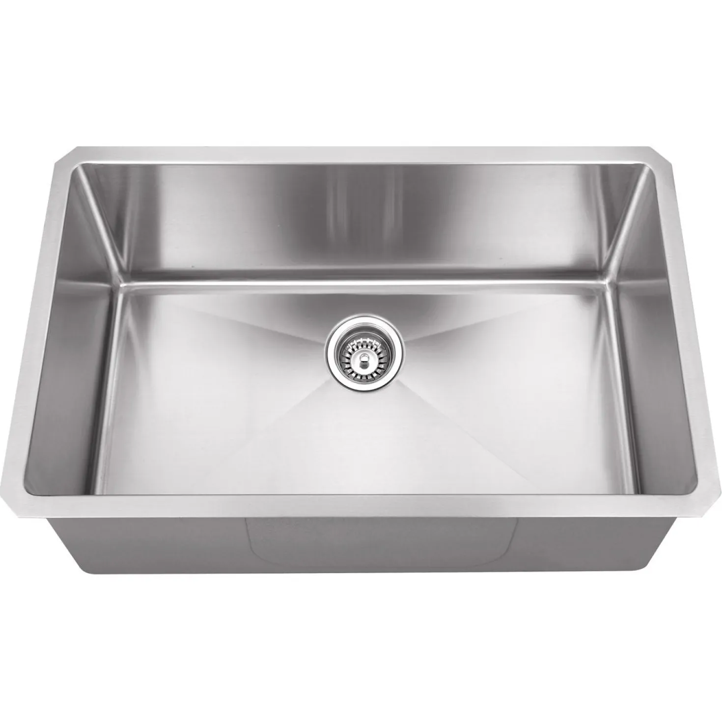 Hardware Resources Stainless Steel 16 Gauge Rectangular Fabricated Kitchen Sink
