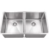 Hardware Resources Stainless Steel 16 Gauge Fabricated Kitchen Sink with Two Equal Bowls