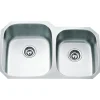 Hardware Resources Stainless Steel 18 Gauge Kitchen Sink with Two Unequal Bowls