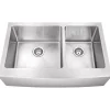 Hardware Resources Stainless Steel 16 Gauge Fabricated Farmhouse Kitchen Sink