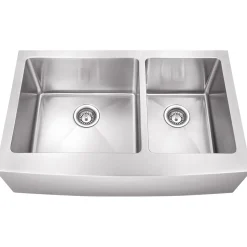 Hardware Resources Stainless Steel 16 Gauge Fabricated Farmhouse Kitchen Sink