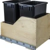 Hardware Resources White Birch Preassembled 35 Quart Double Pullout Waste Container System