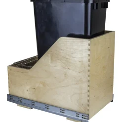 Hardware Resources White Birch Preassembled 50 Quart Single Pullout Waste Container System