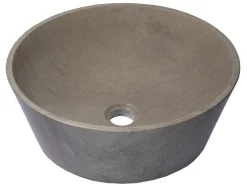 16-in Round Sloped Vessel Sink in Molly Grey Marble