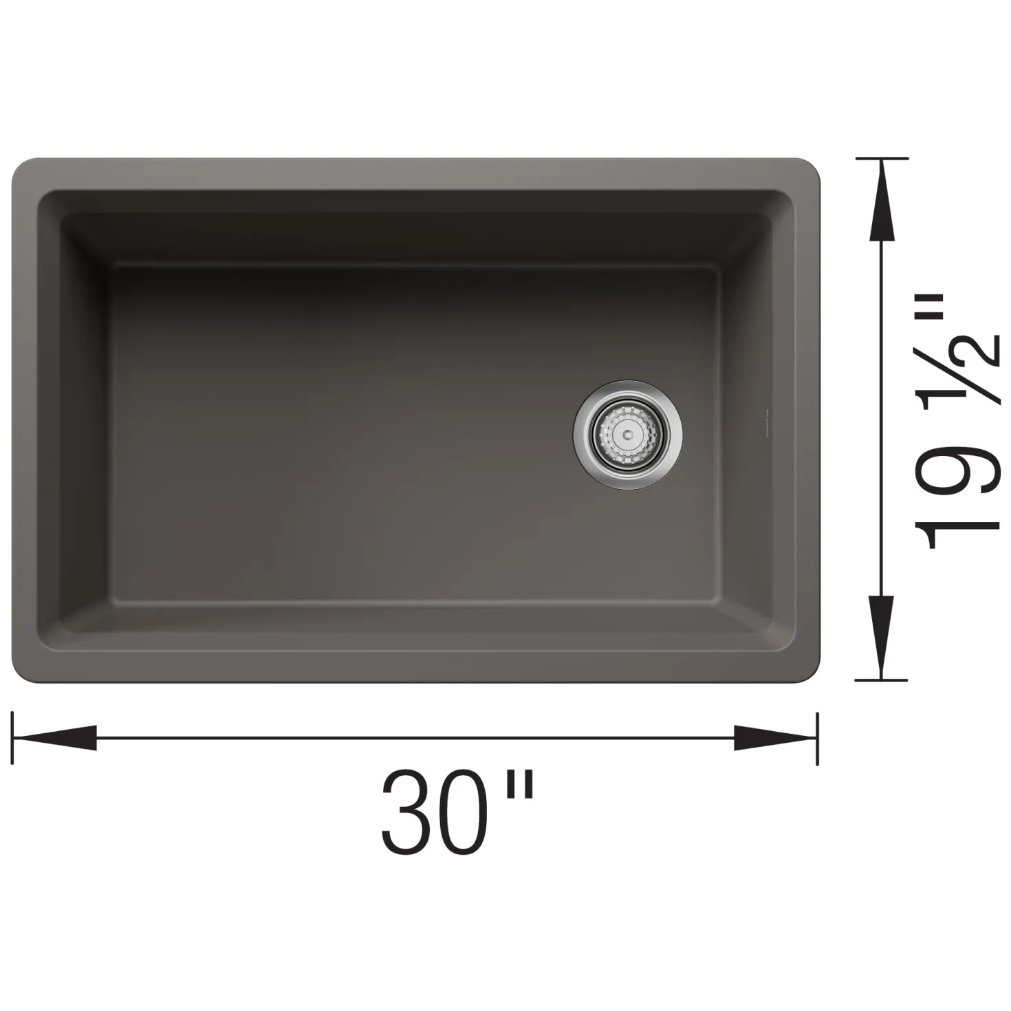 Inteos SILGRANIT 30" Single Bowl Reversible Undermount Workstation Kitchen Sink
