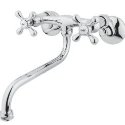 Kingston Brass Adjustable Center Wall Mount Bathroom Faucet