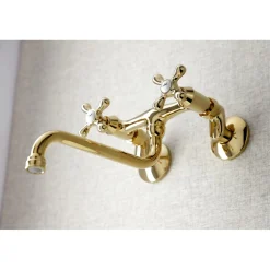 Kingston Brass Adjustable Center Wall Mount Bathroom Faucet