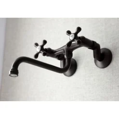 Kingston Brass Adjustable Center Wall Mount Bathroom Faucet