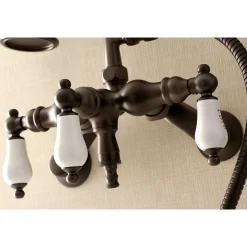 Kingston Brass AE423TX-P Aqua Vintage 3-3/8-Inch Adjustable Wall Mount Clawfoot Tub Faucet with Hand Shower
