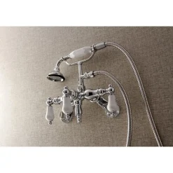 Kingston Brass AE423TX-P Aqua Vintage 3-3/8-Inch Adjustable Wall Mount Clawfoot Tub Faucet with Hand Shower