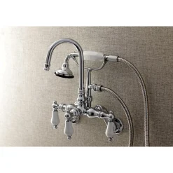 Kingston Brass AE303TX-P Aqua Vintage Wall Mount Clawfoot Tub Faucets