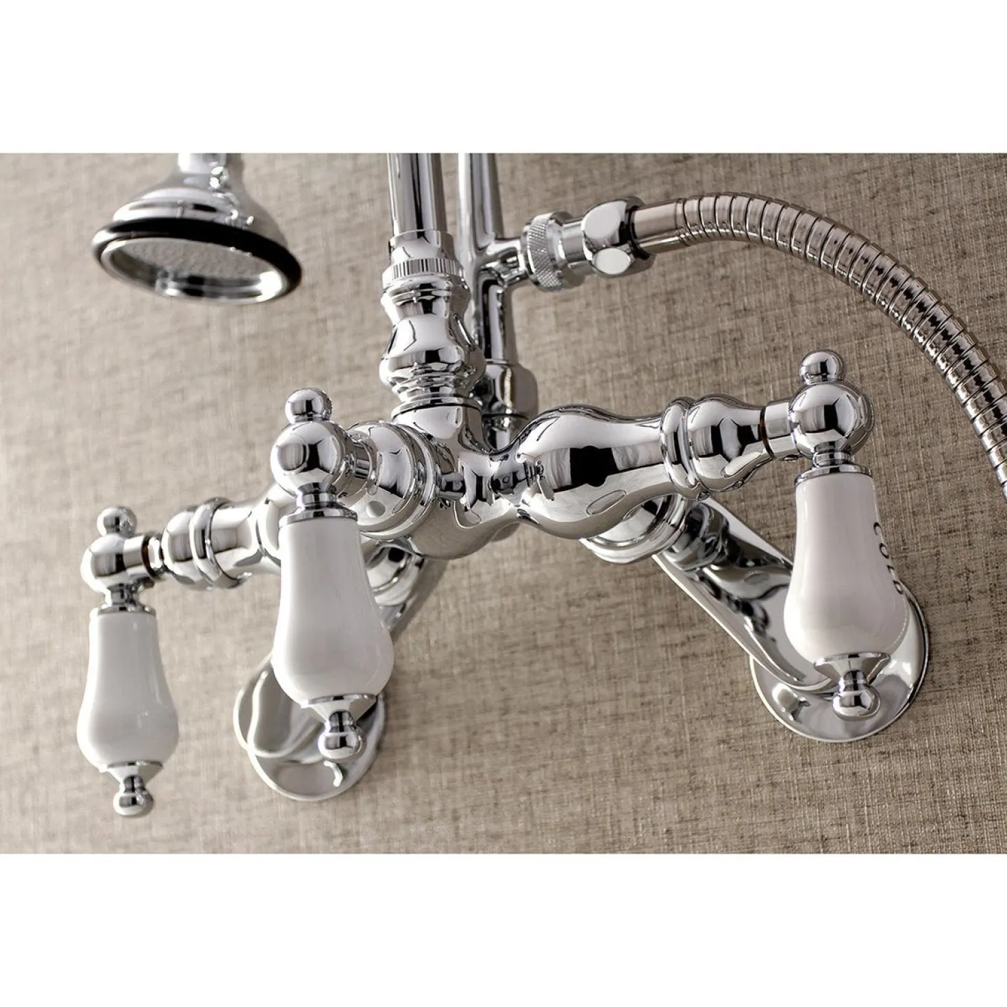 Kingston Brass AE303TX-P Aqua Vintage Wall Mount Clawfoot Tub Faucets