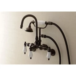Kingston Brass AE303TX-P Aqua Vintage Wall Mount Clawfoot Tub Faucets