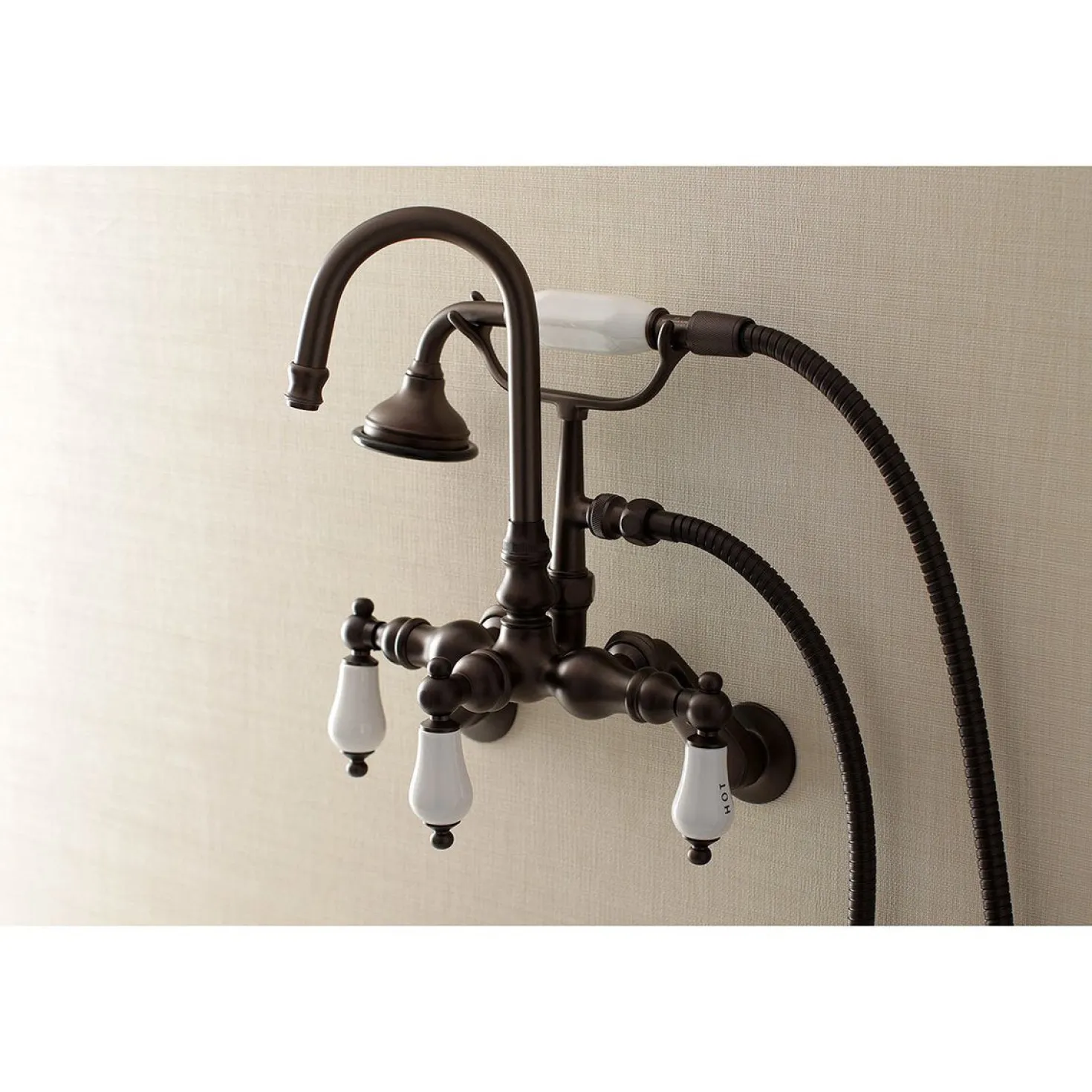 Kingston Brass AE303TX-P Aqua Vintage Wall Mount Clawfoot Tub Faucets