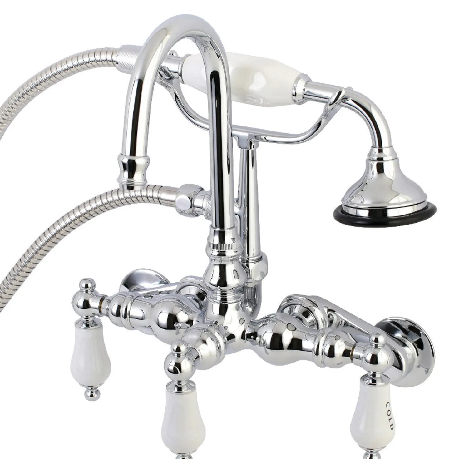 Kingston Brass AE303TX-P Aqua Vintage Wall Mount Clawfoot Tub Faucets