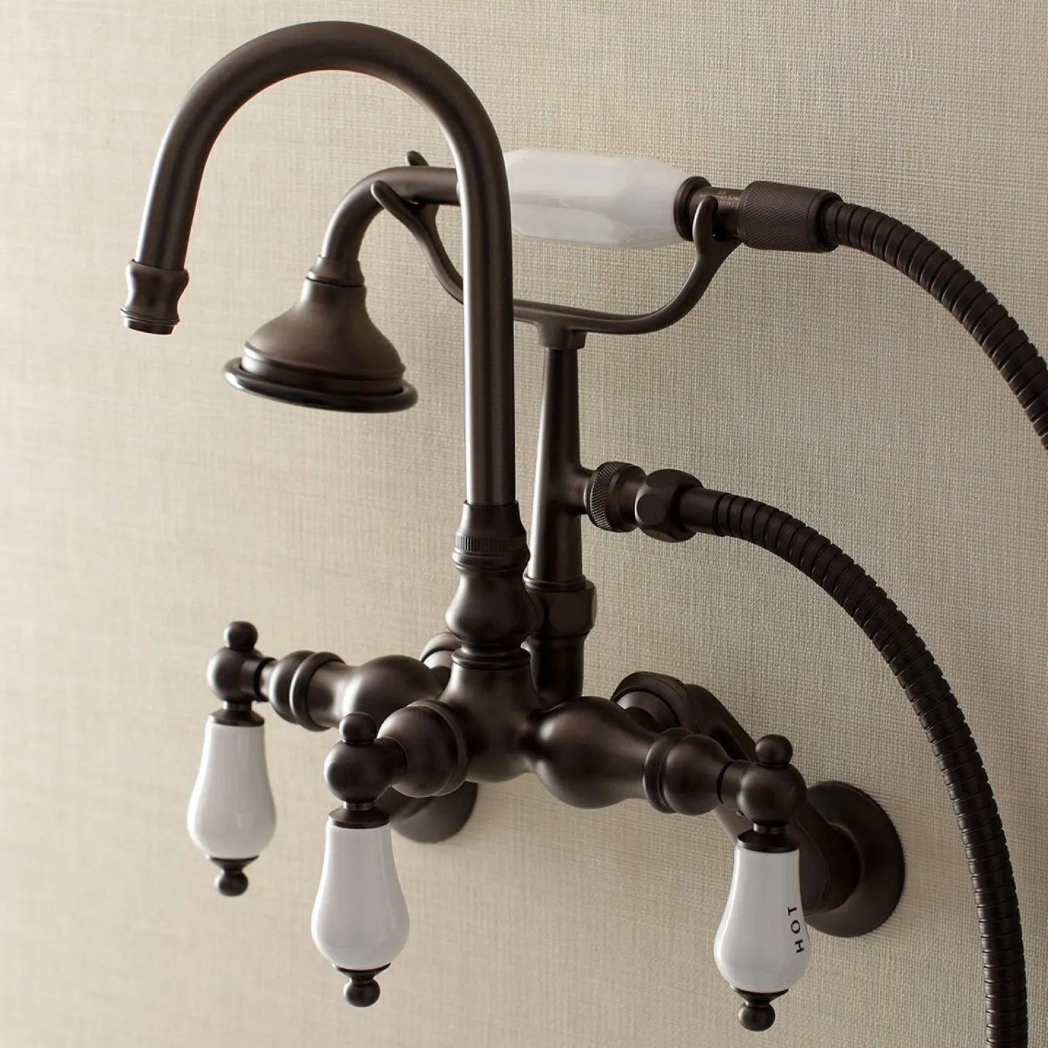 Kingston Brass AE303TX-P Aqua Vintage Wall Mount Clawfoot Tub Faucets