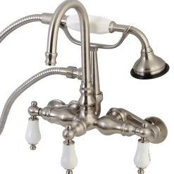 Kingston Brass AE303TX-P Aqua Vintage Wall Mount Clawfoot Tub Faucets