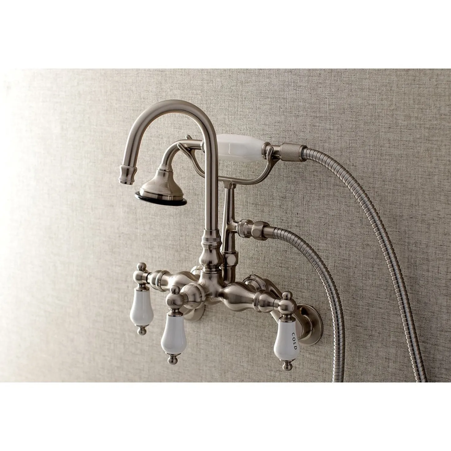 Kingston Brass AE303TX-P Aqua Vintage Wall Mount Clawfoot Tub Faucets