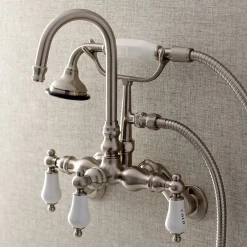 Kingston Brass AE303TX-P Aqua Vintage Wall Mount Clawfoot Tub Faucets