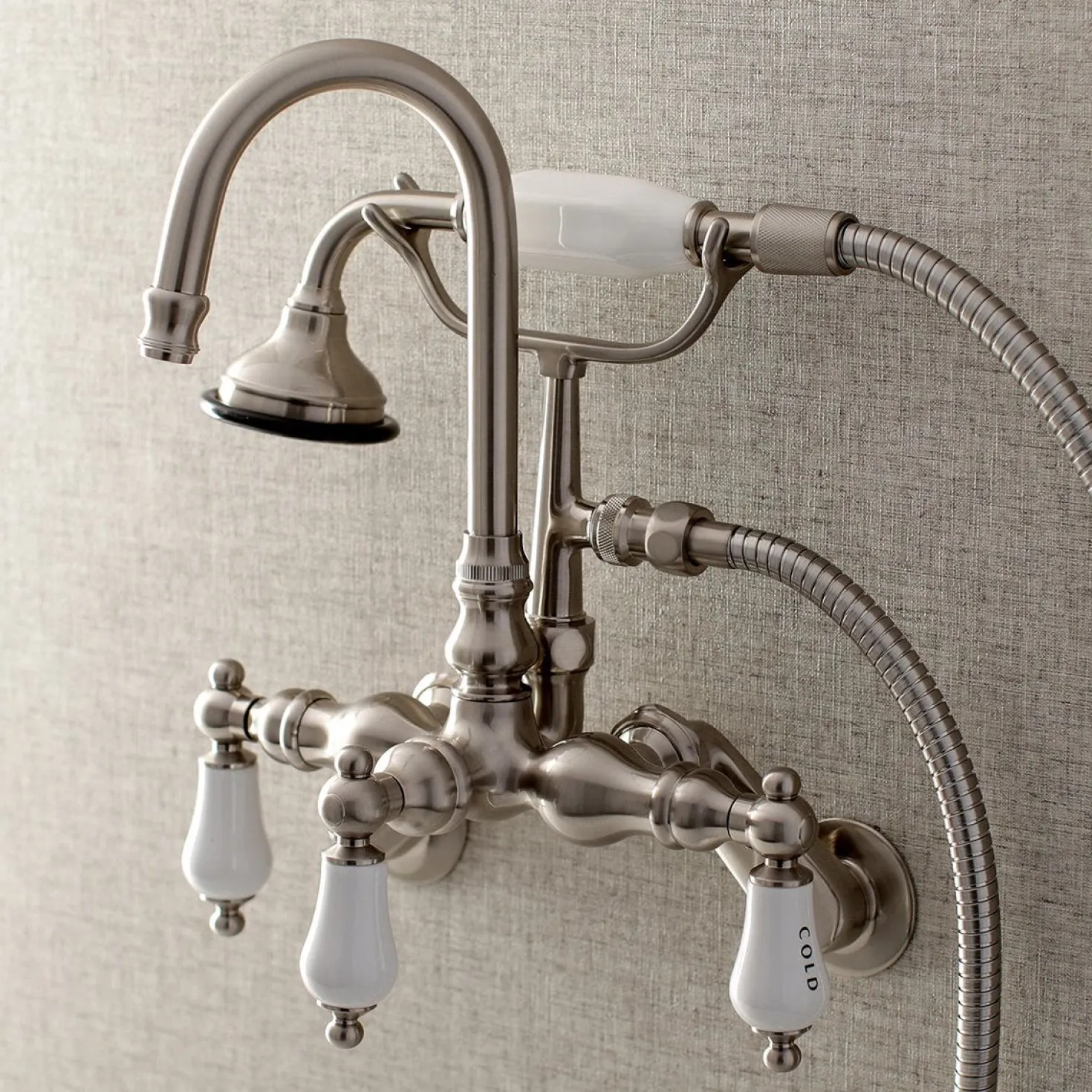 Kingston Brass AE303TX-P Aqua Vintage Wall Mount Clawfoot Tub Faucets