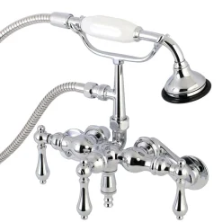 Kingston Brass AE419TX-P Aqua Vintage 3-3/8-Inch Adjustable Wall Mount Clawfoot Tub Faucet with Hand Shower