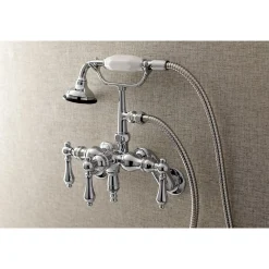 Kingston Brass AE419TX-P Aqua Vintage 3-3/8-Inch Adjustable Wall Mount Clawfoot Tub Faucet with Hand Shower