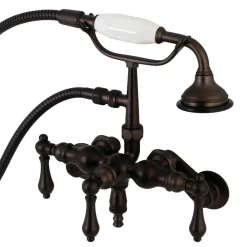 Kingston Brass AE419TX-P Aqua Vintage 3-3/8-Inch Adjustable Wall Mount Clawfoot Tub Faucet with Hand Shower