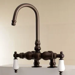 Kingston Brass AE93TX-P Aqua Vintage 3-3/8-Inch Deck Mount Tub Faucet