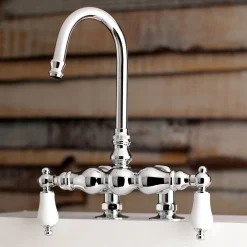 Kingston Brass AE93TX-P Aqua Vintage 3-3/8-Inch Deck Mount Tub Faucet