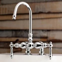 Kingston Brass AE91TX-P Aqua Vintage 3-3/8-Inch Deck Mount Tub Faucet