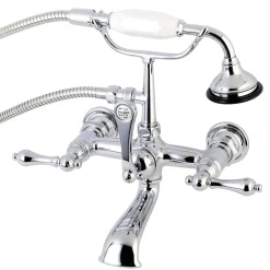 Kingston Brass AE551TX-P Aqua Vintage Wall Mount Tub Faucet with Hand Shower