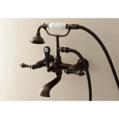 Kingston Brass AE551TX-P Aqua Vintage Wall Mount Tub Faucet with Hand Shower