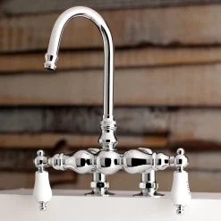 Kingston Brass AE95TX-P Aqua Vintage 3-3/8-Inch Deck Mount Tub Faucet